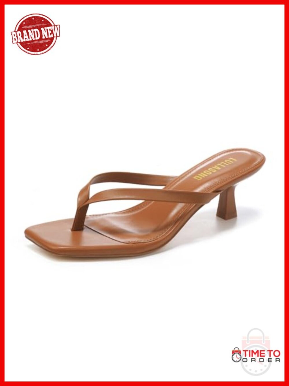 Women's Kitten Heel Flip Flop Sandals Square Open Toe Slip-On